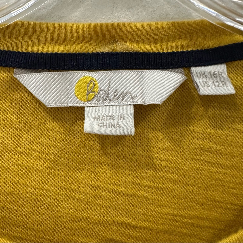 Boden Yellow Jersey T-Shirt Dress With Gold Honeycomb - Women’s US 12R (UK 16R) - Picture 6 of 11